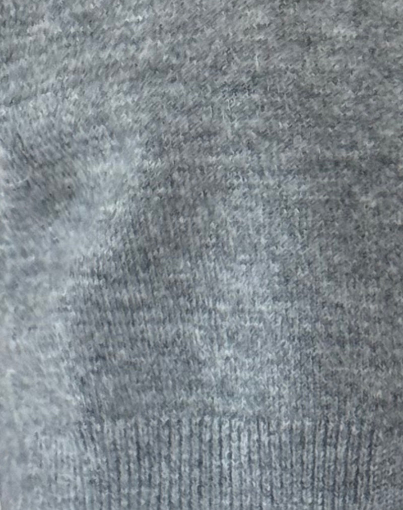 Arella Cropped Cardigan in Knit Grey