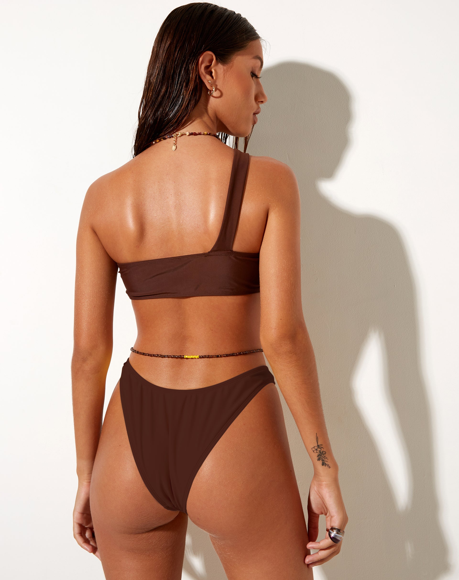 Farida Bikini Bottom in Dark Brown