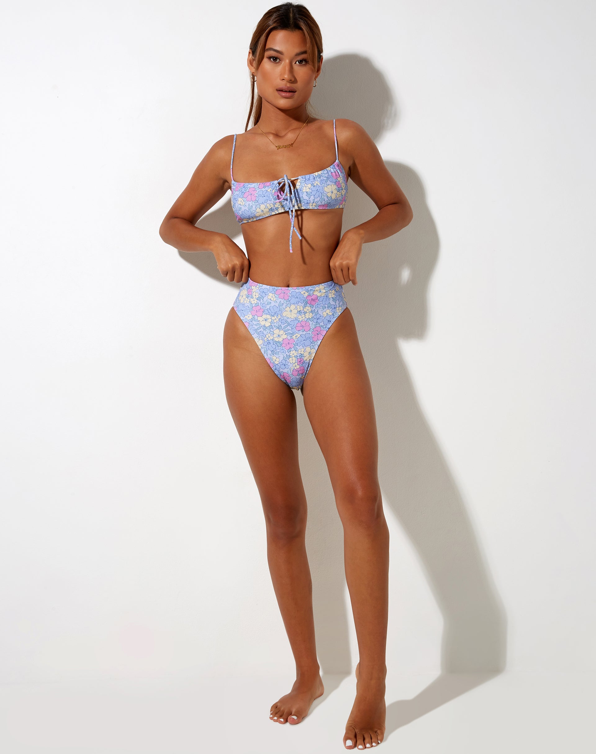 Carmeson Bikini Bottom in Washed Out Pastel Floral
