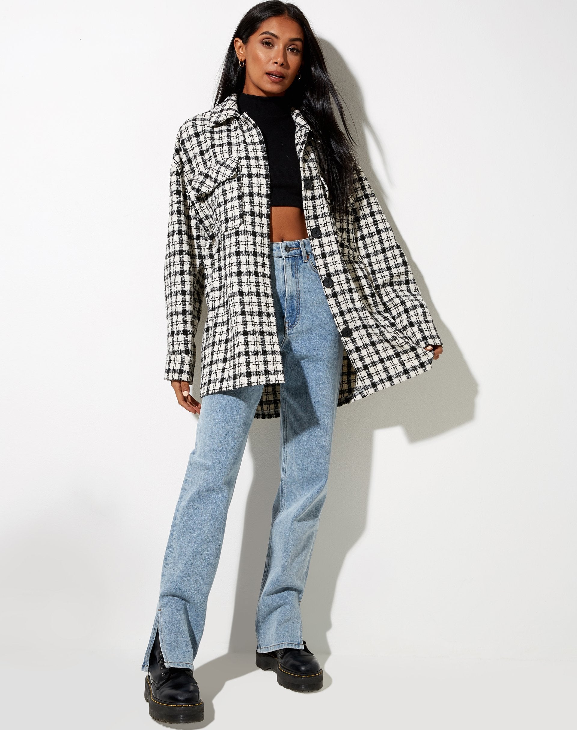 Marcella Shirt in Black and White Check