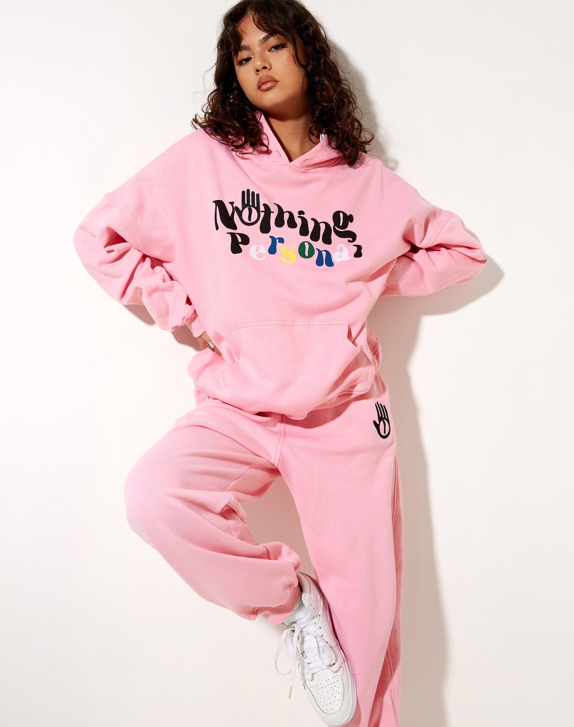 Oversize Hoodie in Peony Pink Nothing Personal