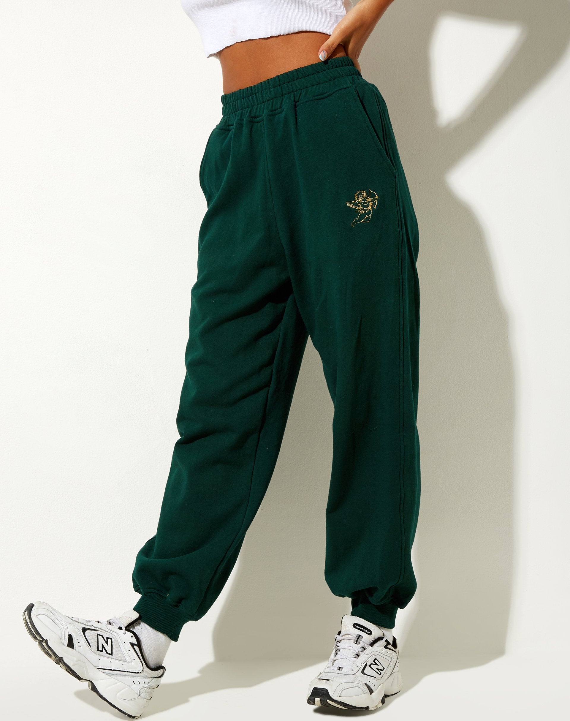 Roider Jogger in Bottle Green Cupid Embro