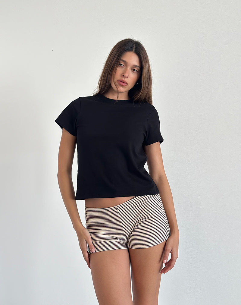 Sakha Boxy Top in Plain Black