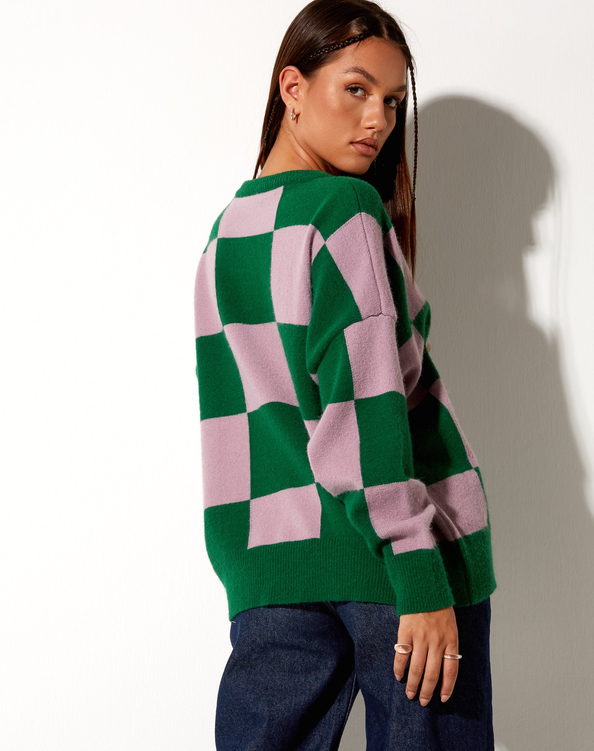 Tamari Sweatshirt in Pink and Green