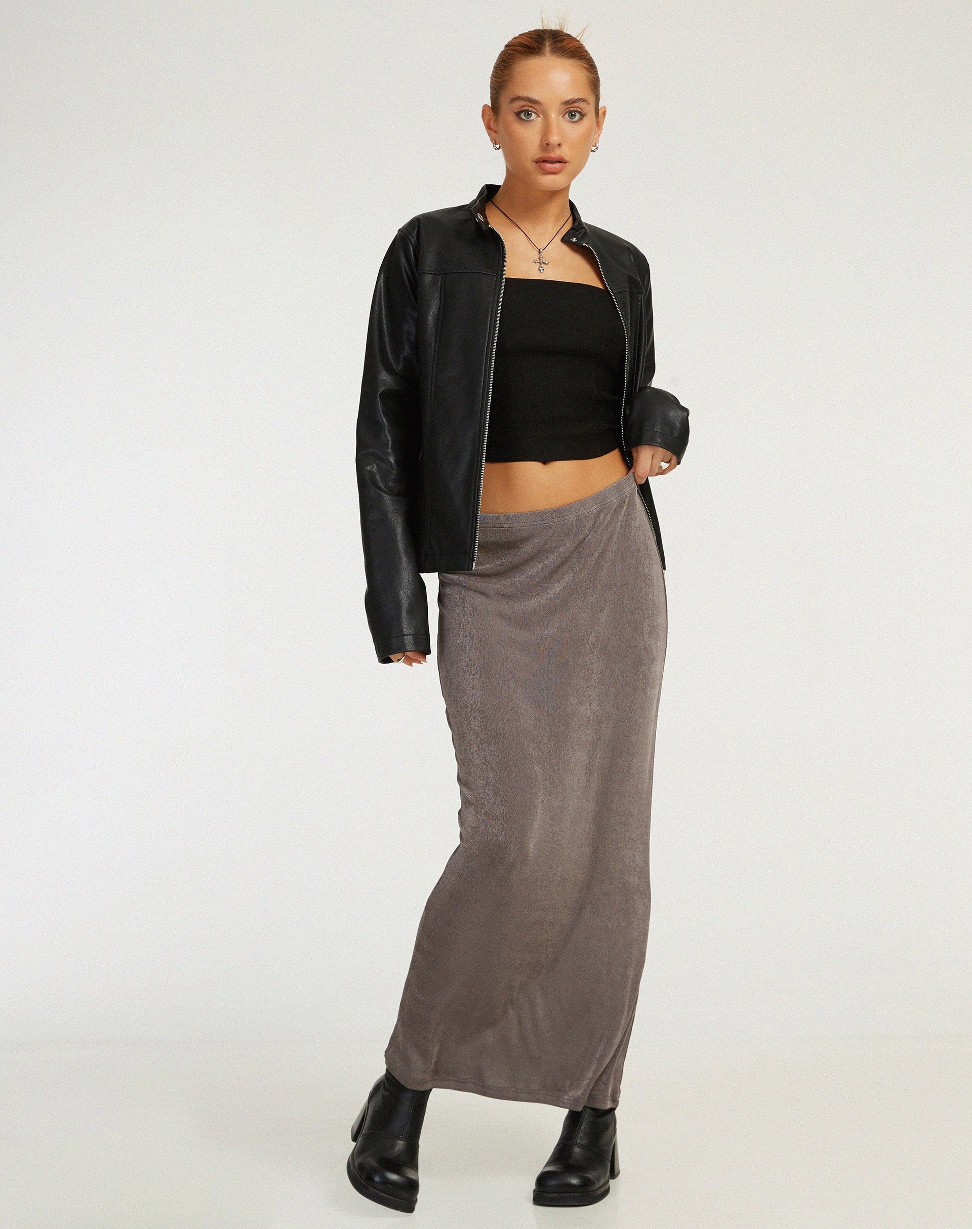 Tulus Maxi Skirt in Charcoal
