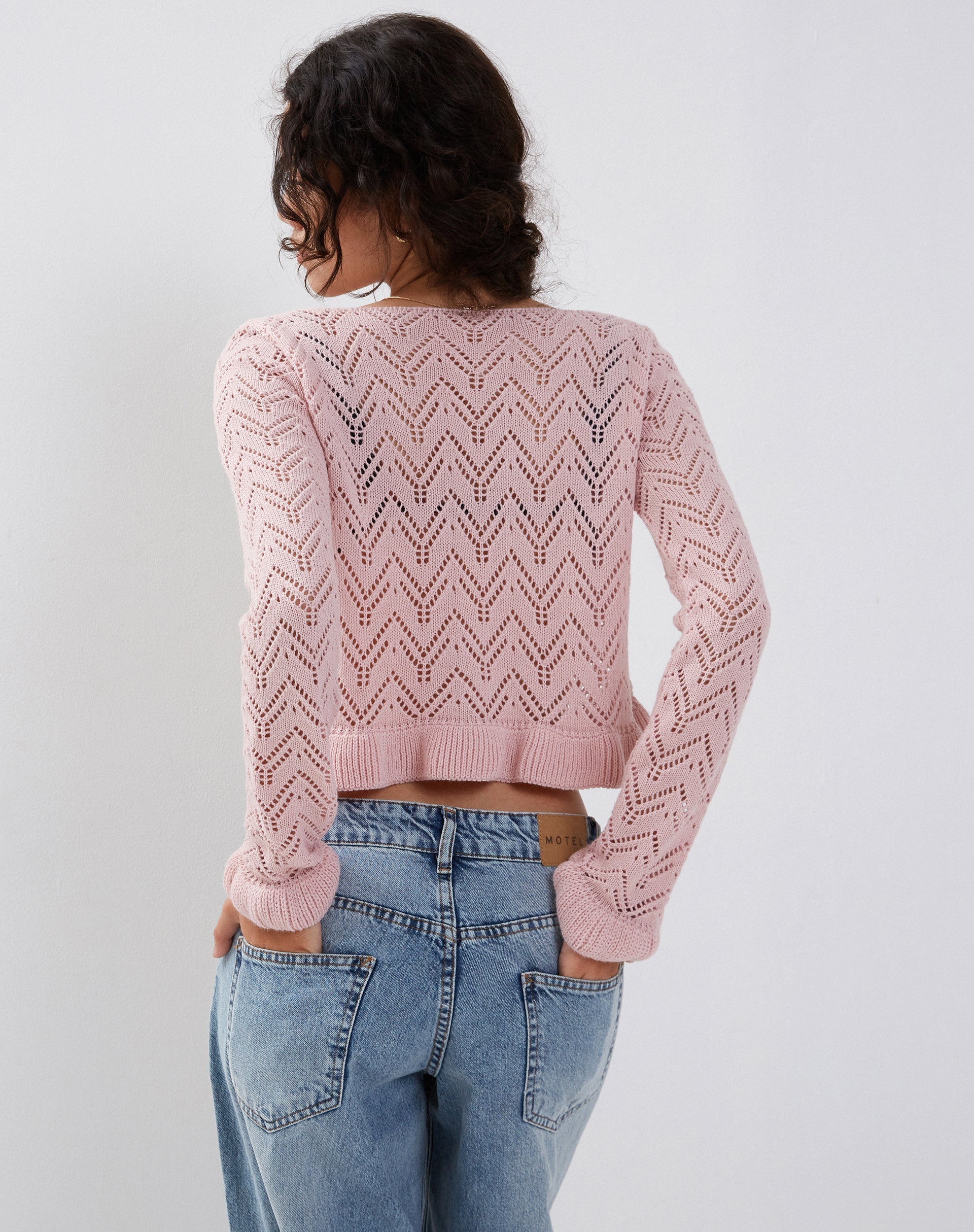 Vella Cardigan in Knitted Pink