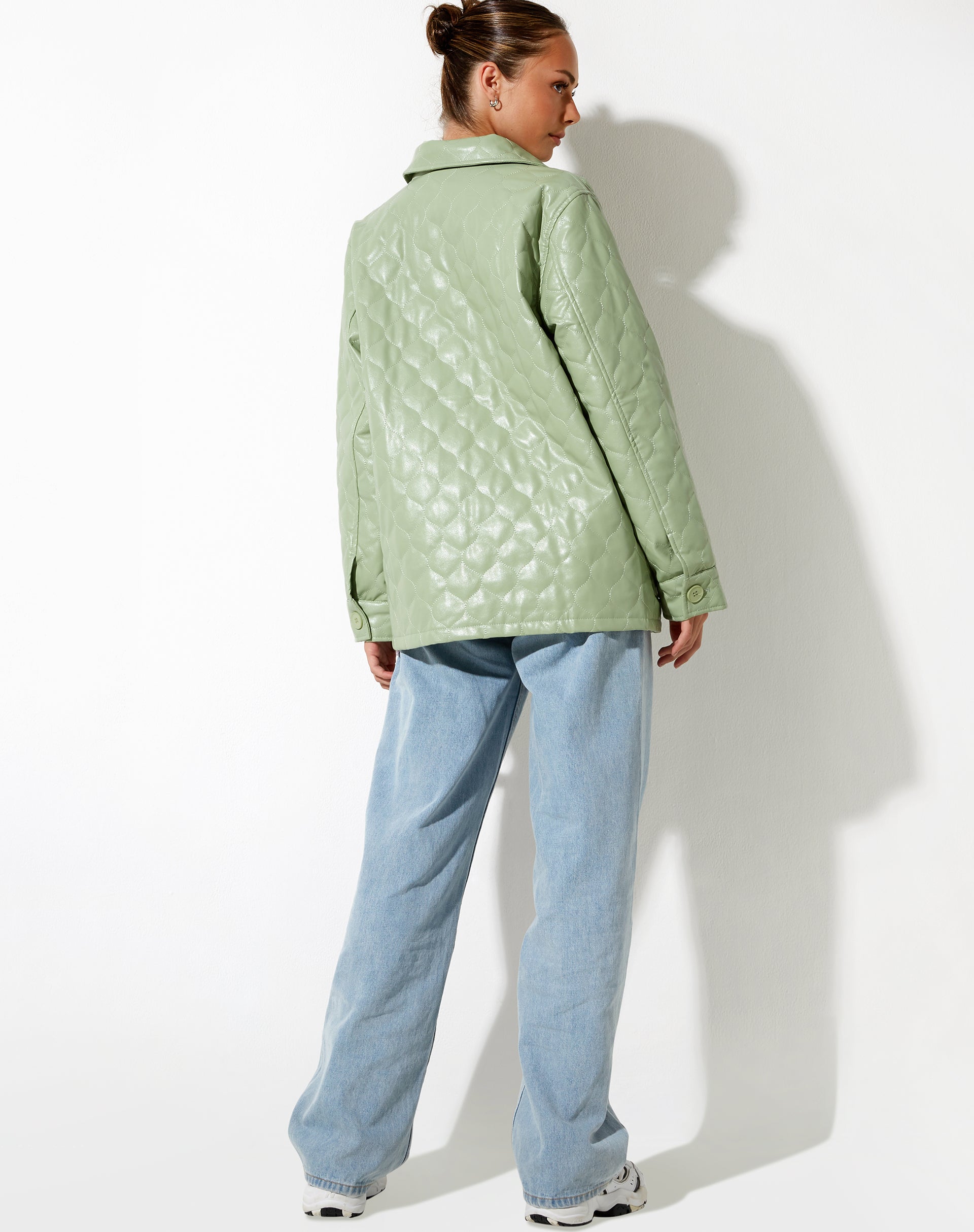 Winka Jacket in Quilted PU Pastel Mint