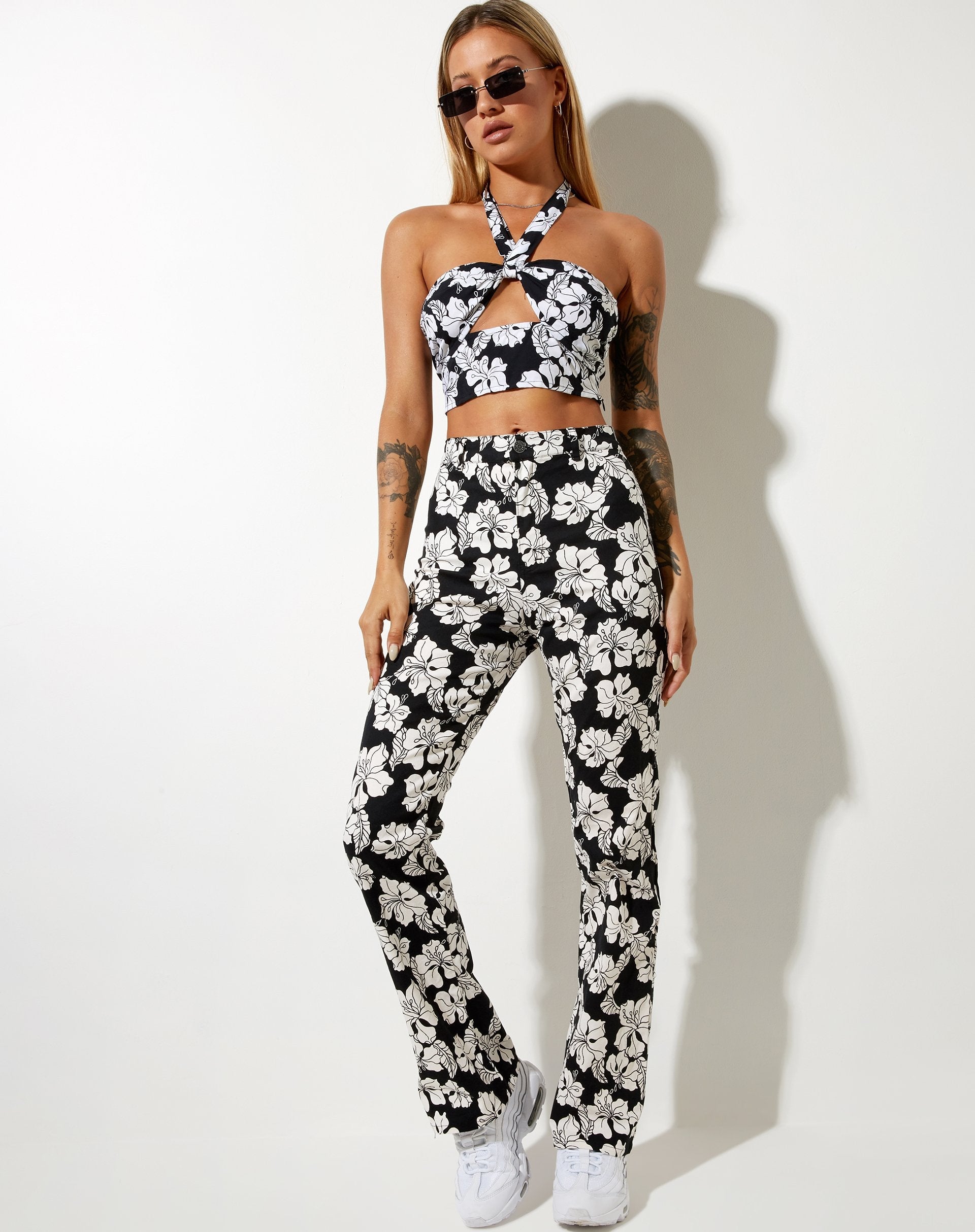 Zoven Trouser in Vacation Black White